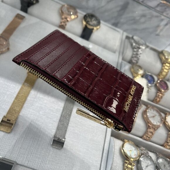 MICHAEL KORS JET SET TRAVEL MEDIUM CARD CASE 35F4GTVD2A OXBLOOD - Picture 3 of 6
